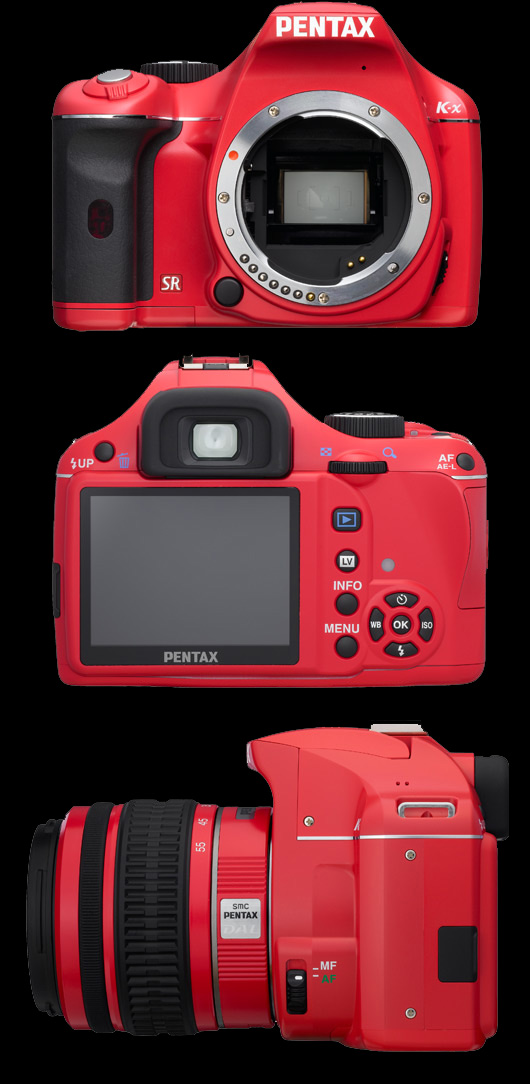 multi view of Pentax Kx DSLR in Red